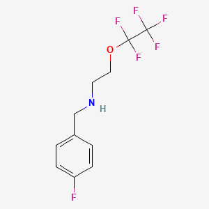 molecular formula C11H11F6NO B11760132 (4-Fluoro-benzyl)-(2-pentafluoroethyloxy-ethyl)-amine 