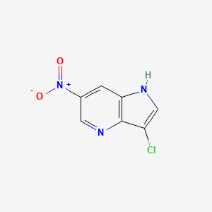 molecular formula C7H4ClN3O2 B11760143 3-chloro-6-nitro-1H-pyrrolo[3,2-b]pyridine 