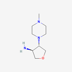 molecular formula C9H19N3O B11760225 (3S,4S)-4-(4-methylpiperazin-1-yl)oxolan-3-amine 