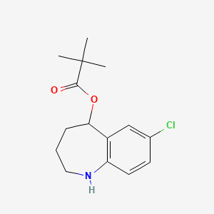 molecular formula C15H20ClNO2 B11760265 7-Chloro-2,3,4,5-tetrahydro-1H-benzo[b]azepin-5-yl pivalate 