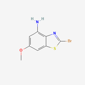 molecular formula C8H7BrN2OS B11760272 2-Bromo-6-methoxy-1,3-benzothiazol-4-amine 