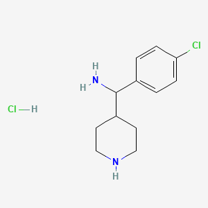 molecular formula C12H18Cl2N2 B11760302 (4-Chlorophenyl)(piperidin-4-yl)methanamine hydrochloride 