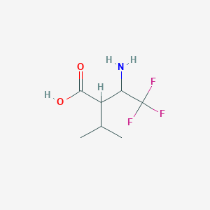 molecular formula C7H12F3NO2 B11760325 3-Amino-4,4,4-trifluoro-2-isopropyl-butyric acid 