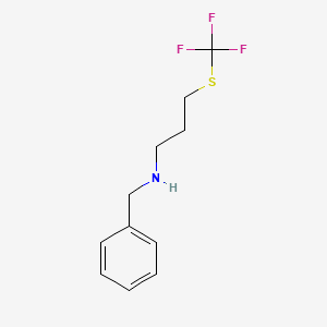 molecular formula C11H14F3NS B11760350 Benzyl-(3-trifluoromethylsulfanyl-propyl)-amine 