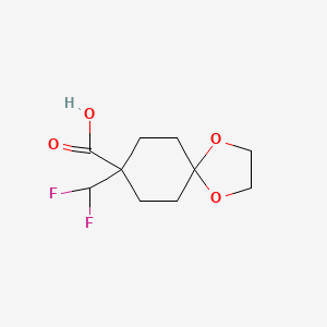 molecular formula C10H14F2O4 B11760381 8-(Difluoromethyl)-1,4-dioxaspiro[4.5]decane-8-carboxylic acid 