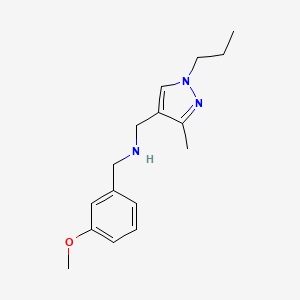 molecular formula C16H23N3O B11760411 [(3-methoxyphenyl)methyl][(3-methyl-1-propyl-1H-pyrazol-4-yl)methyl]amine 