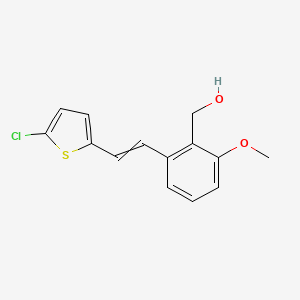 {2-[2-(5-Chlorothiophen-2-yl)ethenyl]-6-methoxyphenyl}methanol