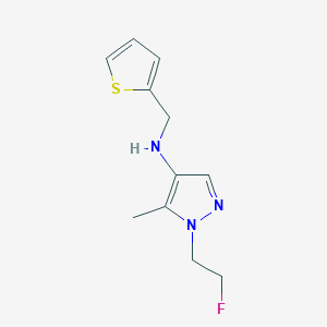 molecular formula C11H14FN3S B11760496 1-(2-fluoroethyl)-5-methyl-N-(thiophen-2-ylmethyl)-1H-pyrazol-4-amine 