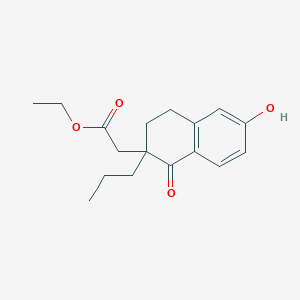 molecular formula C17H22O4 B11760520 Ethyl 2-(6-hydroxy-1-oxo-2-propyl-1,2,3,4-tetrahydronaphthalen-2-yl)acetate 