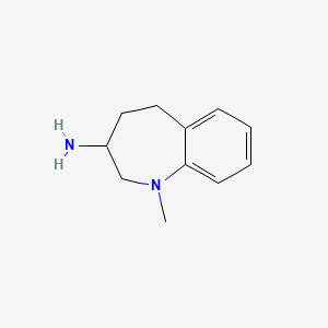 molecular formula C11H16N2 B11760560 1-Methyl-2,3,4,5-tetrahydro-1H-benzo[b]azepin-3-amine 