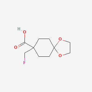 molecular formula C10H15FO4 B11760619 8-(Fluoromethyl)-1,4-dioxaspiro[4.5]decane-8-carboxylic acid 