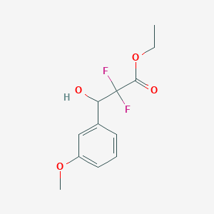 molecular formula C12H14F2O4 B11760682 Ethyl 2,2-difluoro-3-hydroxy-3-(3-methoxyphenyl)propanoate 