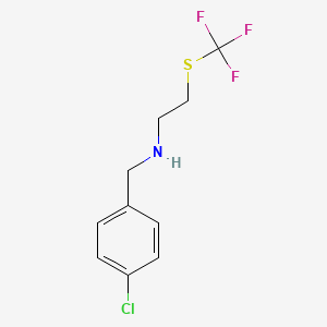 molecular formula C10H11ClF3NS B11760734 (4-Chloro-benzyl)-(2-trifluoromethylsulfanylethyl)-amine 