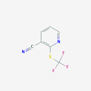 molecular formula C7H3F3N2S B11760737 2-(Trifluoromethylthio) nicotinonitrile 