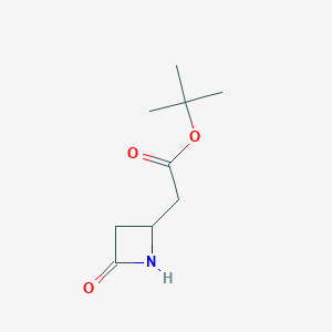 molecular formula C9H15NO3 B11760754 Tert-butyl 2-(4-oxoazetidin-2-yl)acetate 