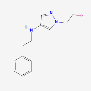 molecular formula C13H16FN3 B11760790 1-(2-fluoroethyl)-N-(2-phenylethyl)-1H-pyrazol-4-amine 