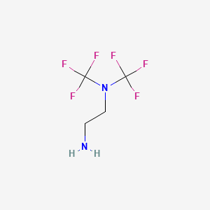 molecular formula C4H6F6N2 B11760815 (2-Aminoethyl)bis(trifluoromethyl)amine 