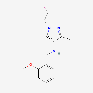 molecular formula C14H18FN3O B11760827 1-(2-fluoroethyl)-N-(2-methoxybenzyl)-3-methyl-1H-pyrazol-4-amine 