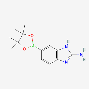 molecular formula C13H18BN3O2 B11760850 5-(4,4,5,5-tetramethyl-1,3,2-dioxaborolan-2-yl)-1H-benzo[d]imidazol-2-amine 