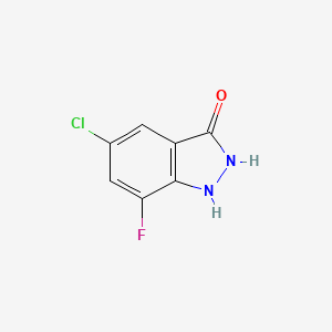 molecular formula C7H4ClFN2O B11760871 5-Chloro-7-fluoro-1H-indazol-3(2H)-one CAS No. 1227271-00-2