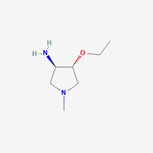 molecular formula C7H16N2O B11760885 (3R,4R)-4-ethoxy-1-methylpyrrolidin-3-amine 