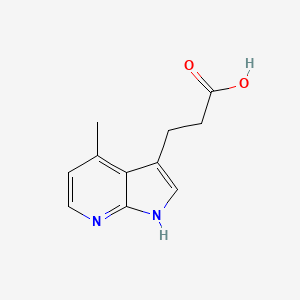 molecular formula C11H12N2O2 B11760889 3-(4-Methyl-1H-pyrrolo[2,3-B]pyridin-3-YL)propanoic acid 