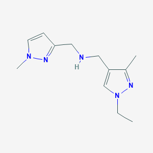 molecular formula C12H19N5 B11760941 [(1-ethyl-3-methyl-1H-pyrazol-4-yl)methyl][(1-methyl-1H-pyrazol-3-yl)methyl]amine 