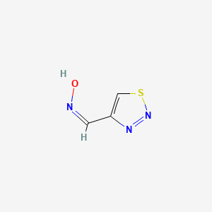 molecular formula C3H3N3OS B11760948 (E)-N-[(1,2,3-thiadiazol-4-yl)methylidene]hydroxylamine 