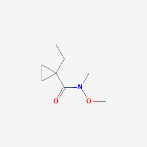 molecular formula C8H15NO2 B11760960 1-ethyl-N-methoxy-N-methylcyclopropane-1-carboxamide 