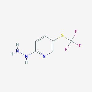 molecular formula C6H6F3N3S B11761062 2-Hydrazinyl-5-((trifluoromethyl)thio)pyridine CAS No. 1204235-08-4