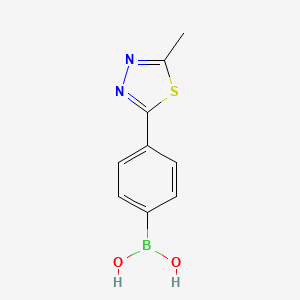 molecular formula C9H9BN2O2S B11761116 [4-(5-Methyl-1,3,4-thiadiazol-2-yl)phenyl]boronic acid 