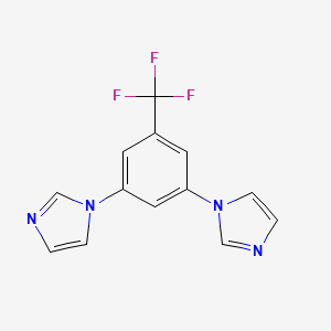 molecular formula C13H9F3N4 B11761119 1,1'-(5-(Trifluoromethyl)-1,3-phenylene)bis(1H-imidazole) 