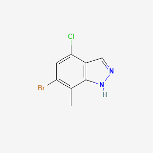 molecular formula C8H6BrClN2 B11761131 6-bromo-4-chloro-7-methyl-1H-indazole 