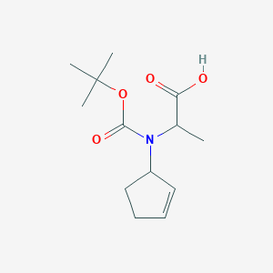 molecular formula C13H21NO4 B11761143 2-((tert-Butoxycarbonyl)(cyclopent-2-en-1-yl)amino)propanoicacid 