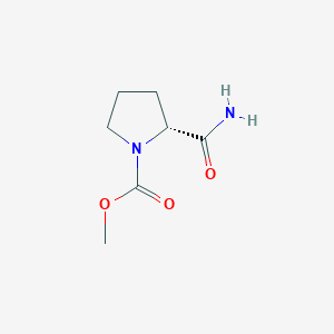 molecular formula C7H12N2O3 B11761198 Methyl (R)-2-carbamoylpyrrolidine-1-carboxylate 