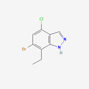 molecular formula C9H8BrClN2 B11761213 6-bromo-4-chloro-7-ethyl-1H-indazole 