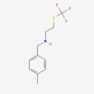 molecular formula C11H14F3NS B11761297 (4-Methyl-benzyl)-(2-trifluoromethylsulfanylethyl)-amine 