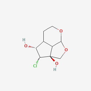 molecular formula C9H13ClO4 B11761322 (4S,5R,6R)-5-chloro-2,10-dioxatricyclo[5.3.1.04,11]undecane-4,6-diol 