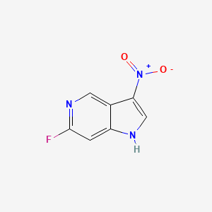 molecular formula C7H4FN3O2 B11761354 6-fluoro-3-nitro-1H-pyrrolo[3,2-c]pyridine 