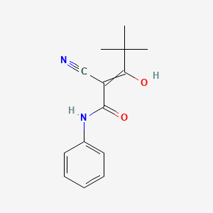 molecular formula C14H16N2O2 B11761375 2-(2,2-Dimethylpropanoyl)-3-hydroxy-3-(phenylamino)prop-2-enenitrile 