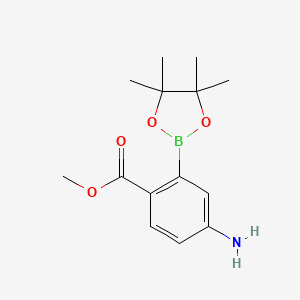 molecular formula C14H20BNO4 B11761395 Methyl 4-amino-2-(tetramethyl-1,3,2-dioxaborolan-2-yl)benzoate 