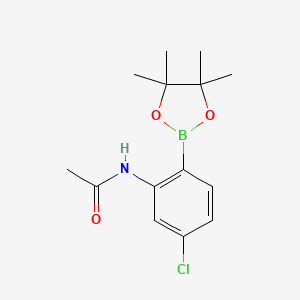 molecular formula C14H19BClNO3 B11761439 N-[5-Chloro-2-(tetramethyl-1,3,2-dioxaborolan-2-yl)phenyl]acetamide 