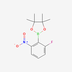 molecular formula C12H15BFNO4 B11761448 2-(2-Fluoro-6-nitrophenyl)-4,4,5,5-tetramethyl-1,3,2-dioxaborolane 