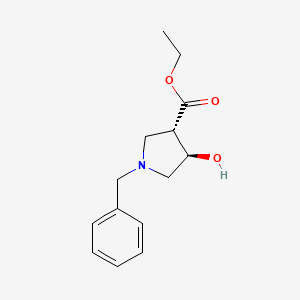 molecular formula C14H19NO3 B11761449 Ethyl (3S,4R)-1-benzyl-4-hydroxypyrrolidine-3-carboxylate 