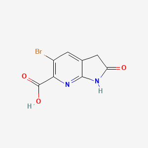 molecular formula C8H5BrN2O3 B11761502 5-Bromo-2-oxo-1,3-dihydropyrrolo[2,3-b]pyridine-6-carboxylic acid 