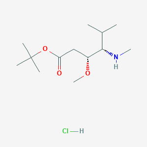 tert-Butyl (3R,4S)-3-methoxy-5-methyl-4-(methylamino)hexanoate hydrochloride