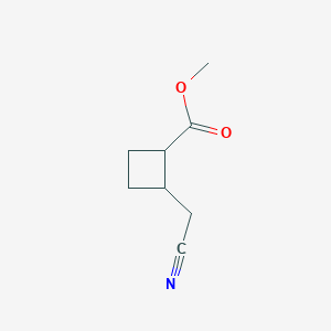 molecular formula C8H11NO2 B11761508 Methyl 2-(cyanomethyl)cyclobutane-1-carboxylate 