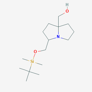 molecular formula C15H31NO2Si B11761588 [3-[[Tert-butyl(dimethyl)silyl]oxymethyl]-1,2,3,5,6,7-hexahydropyrrolizin-8-yl]methanol 