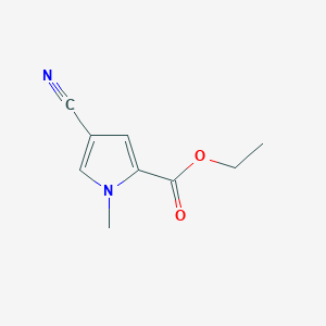 molecular formula C9H10N2O2 B11762290 Ethyl 4-cyano-1-methyl-1H-pyrrole-2-carboxylate 