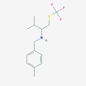 molecular formula C14H20F3NS B11762292 (4-Methyl-benzyl)-(2-methyl-1-trifluoromethylsulfanylmethylpropyl)-amine 